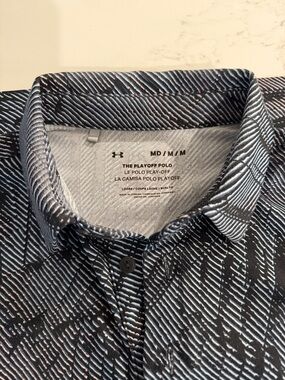 Under Armour Men’s Black & Light Gray Diagonal Pattern Polo